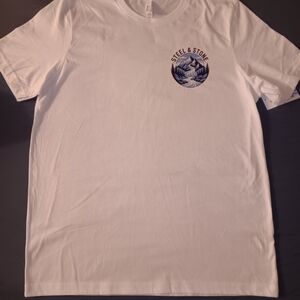 Men's White Steel & Stone Custom Tshirt
